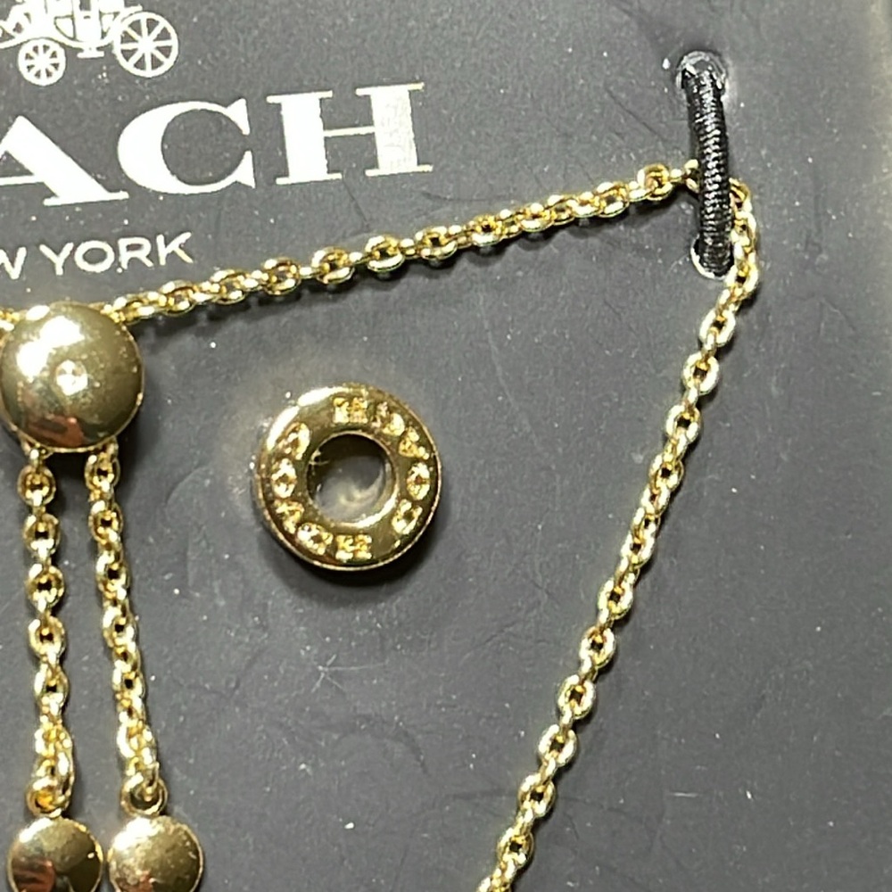 NIB COACH Signature With Malachite Slider Bracelet & Open Circle Earrings Set - Picture 8 of 15